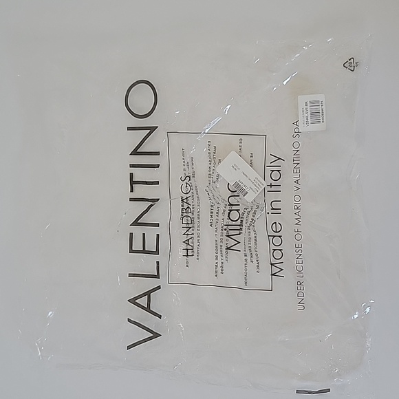 NWT Authentic Mario Valentino Ava Leather Crossbody Designer Bag Black White - Picture 11 of 11